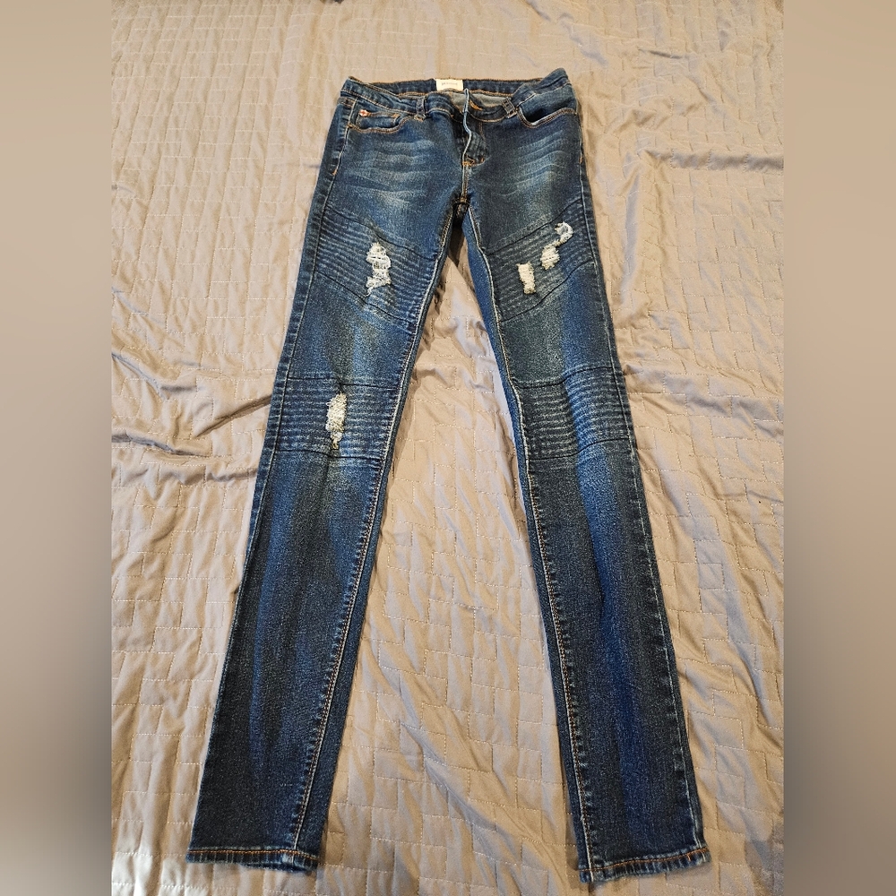 Hudson Dark Wash Distressed Skinny Jeans Size 16
